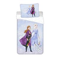 Disney Frozen Dekbedovertrek Sisters En Olaf - Eenpersoons -140 X 200 Cm - Katoen