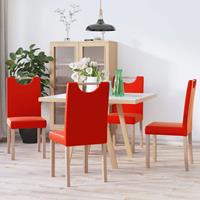 VidaXL Esszimmerstühle 4 Stk. Rot Kunstleder 