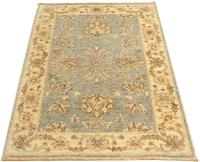Morgenland Wollteppich Farahan Teppich handgeknüpft grau, rechteckig, 7 mm Höhe