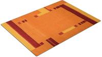 Morgenland Wollteppich Kelim Teppich handgewebt orange, rechteckig, 6 mm Höhe, Kurzflor