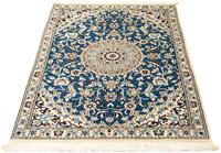 Morgenland Wollteppich Nain 9la Teppich handgeknüpft blau, rechteckig, 8 mm Höhe