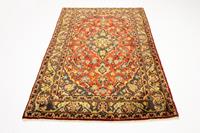Morgenland Wollteppich Keshan Teppich handgeknüpft orange, rechteckig, 8 mm Höhe