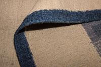 Morgenland Wollteppich Kelim Teppich handgewebt blau, rechteckig, 6 mm Höhe, Kurzflor
