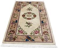 Morgenland Wollteppich China Teppich handgeknüpft beige, rechteckig, 11 mm Höhe