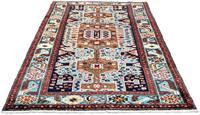 Morgenland Wollteppich Nahavand Teppich handgeknüpft blau, rechteckig, 10 mm Höhe, handgeknüpft