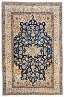 Morgenland Teppich Nain 4la Teppich handgeknüpft blau, rechteckig, 5 mm Höhe, handgeknüpft