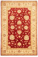 Morgenland Wollteppich Ziegler Teppich handgeknüpft rot, rechteckig, 8 mm Höhe