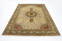 Morgenland Teppich Täbriz 50 Raj Teppich handgeknüpft beige, rechteckig, 7 mm Höhe, handgeknüpft