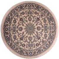 Morgenland Wollteppich Nain 9la Teppich handgeknüpft rosa, rund, 7 mm Höhe