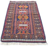 Morgenland Wollteppich Belutsch Teppich handgeknüpft blau, rechteckig, 11 mm Höhe, handgeknüpft