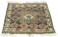 Morgenland Wollteppich Afghan Teppich handgeknüpft blau, quadratisch, 7 mm Höhe