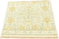 Morgenland Wollteppich Designer Teppich handgeknüpft beige, quadratisch, 6 mm Höhe, handgeknüpft