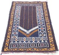 Morgenland Wollteppich Belutsch Teppich handgeknüpft blau, rechteckig, 8 mm Höhe, handgeknüpft