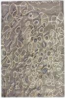 Morgenland Wollteppich Designer Teppich handgetuftet silber, rechteckig, 18 mm Höhe