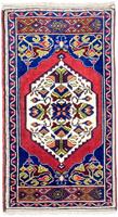 Morgenland Wollteppich Rudbar Teppich handgeknüpft blau, rechteckig, 8 mm Höhe, handgeknüpft