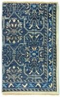 Morgenland Wollteppich Designer Teppich handgeknüpft blau, rechteckig, 7 mm Höhe, handgeknüpft
