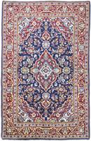 Morgenland Wollteppich Keshan Teppich handgeknüpft blau, rechteckig, 10 mm Höhe