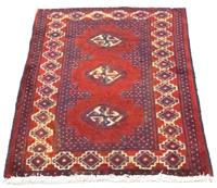 Morgenland Wollteppich Turkaman Teppich handgeknüpft rot, rechteckig, 7 mm Höhe