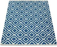 Paco Home Wollen kleed Kenitra 500 Handgeweven vloerkleed, platweefsel, zuivere wol, met de hand geweven, ruitendesign, met franje, ideaal in de woonkamer & slaapkamer