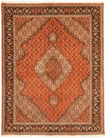 Morgenland Wollteppich Täbriz Teppich handgeknüpft rost, rechteckig, 8 mm Höhe