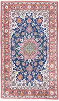 Morgenland Wollteppich Isfahan Teppich handgeknüpft blau, rechteckig, 5 mm Höhe, handgeknüpft