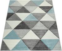 Paco Home Teppich Lara 276, rechteckig, 18 mm Höhe, Kurzflor mit buntem geometrischen Design, Wohnzimmer