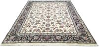 Morgenland Wollteppich Maschad Teppich handgeknüpft beige, rechteckig, 12 mm Höhe