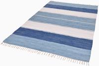 Theko Teppich Stripe Cotton, rechteckig, 5 mm Höhe, Flachgewebe, reine Baumwolle, handgewebt, mit Fransen, Wohnzimmer