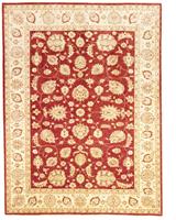 Morgenland Wollteppich Ziegler Teppich handgeknüpft rot, rechteckig, 6 mm Höhe