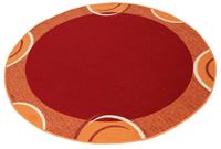 Theko Teppich Loures, rund, 6 mm Höhe, Kurzflor, mit moderner Bordüre, Wohnzimmer