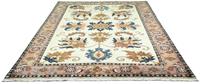 Morgenland Wollteppich Heriz Teppich handgeknüpft beige, rechteckig, 14 mm Höhe