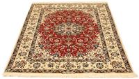 Morgenland Teppich Isfahan Teppich handgeknüpft rot, rechteckig, 7 mm Höhe, handgeknüpft