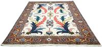 Morgenland Wollteppich Heriz Teppich handgeknüpft beige, rechteckig, 14 mm Höhe