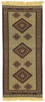 Morgenland Wollteppich Kelim Afghan Teppich handgewebt blau, rechteckig, 4 mm Höhe, Kurzflor