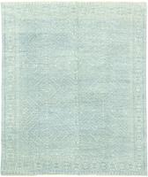 Morgenland Wollteppich Designer Teppich handgeknüpft blau, rechteckig, 6 mm Höhe, handgeknüpft