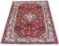 Morgenland Wollteppich Hamadan Teppich handgeknüpft rot, rechteckig, 10 mm Höhe, handgeknüpft