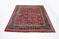Morgenland Wollteppich Maschad Teppich handgeknüpft rot, rechteckig, 8 mm Höhe
