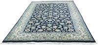 Morgenland Wollteppich Maschad Teppich handgeknüpft blau, rechteckig, 12 mm Höhe
