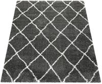 Paco Home Hoogpolig vloerkleed Maghreb 075 Ruitmotief, Scandi design, heerlijk zacht, ideaal in de woonkamer & slaapkamer