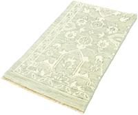 Morgenland Wollteppich Designer Teppich handgeknüpft grün, rechteckig, 7 mm Höhe, handgeknüpft