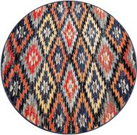 Paco Home Teppich Artigo 405, rund, 4 mm Höhe, In- und Outdoor geeignet, Rauten Design, Wohnzimmer
