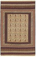 Morgenland Wollteppich Kelim Afghan Teppich handgewebt braun, rechteckig, 4 mm Höhe, Kurzflor