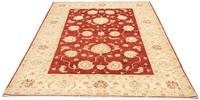 Morgenland Wollteppich Farahan Teppich handgeknüpft rot, rechteckig, 7 mm Höhe