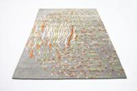 Morgenland Wollteppich Designer Teppich handgetuftet silber, rechteckig, 18 mm Höhe