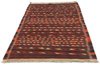 Morgenland Wollteppich Kelim Teppich handgewebt braun, rechteckig, 6 mm Höhe, Kurzflor