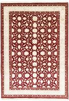 Morgenland Wollteppich Täbriz Teppich handgeknüpft rot, rechteckig, 10 mm Höhe