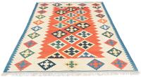 Morgenland Wollteppich Kelim Fars Teppich handgewebt orange, rechteckig, 4 mm Höhe, Kurzflor
