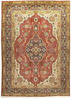 Morgenland Teppich Täbriz 40 Raj Teppich handgeknüpft rot, rechteckig, 7 mm Höhe, handgeknüpft