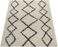 Paco Home Hochflor-Teppich Kalmar 446, rechteckig, 40 mm Höhe, Scandi Design, Rauten Motiv, Wohnzimmer