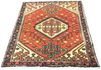 Morgenland Wollteppich Hamadan Teppich handgeknüpft orange, rechteckig, 8 mm Höhe, handgeknüpft
